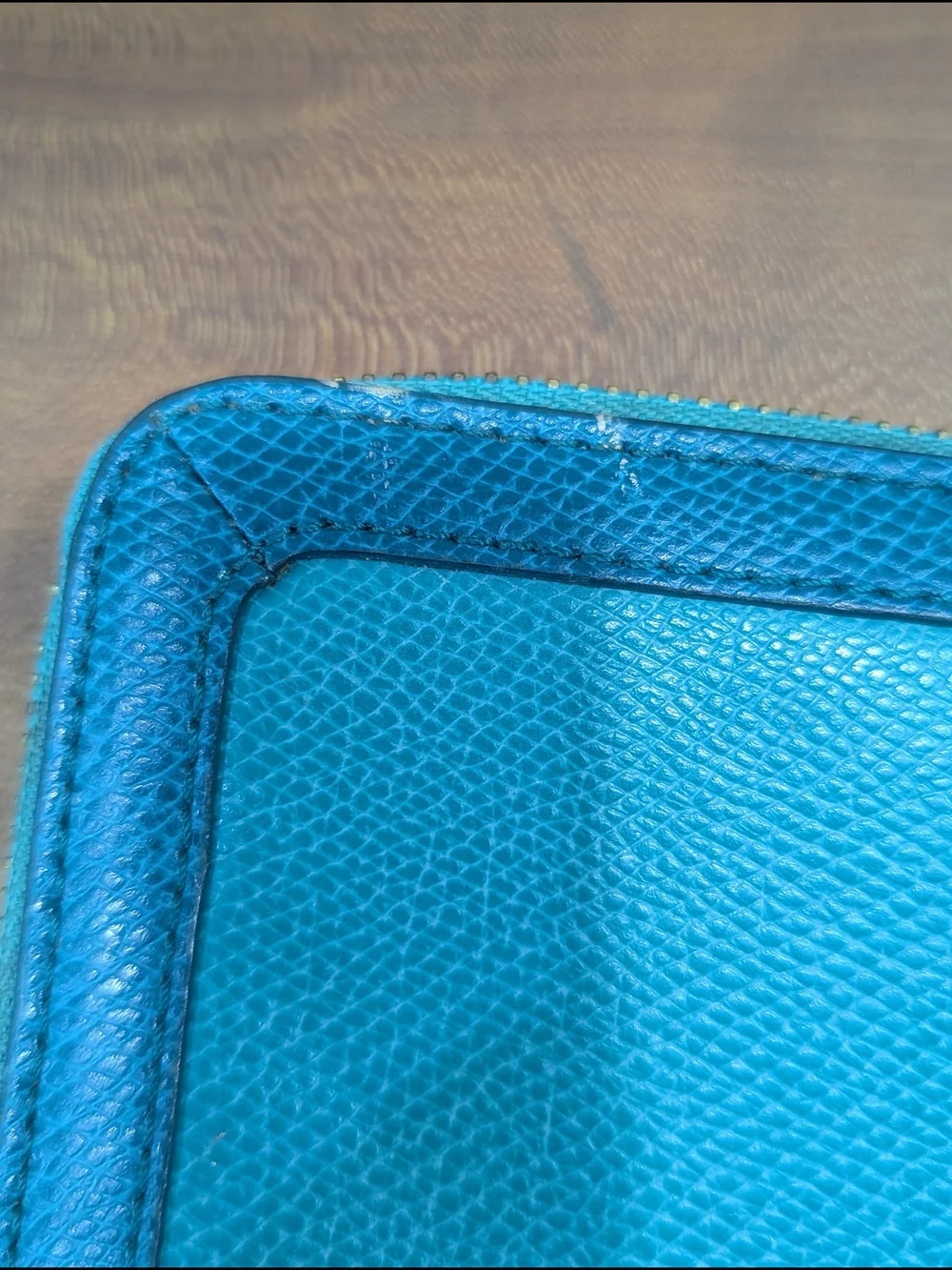 Vera Bradley Turquoise Zip Wallet with Gold Logo
